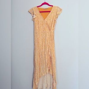 Dainty floral Side wrap dress High and low